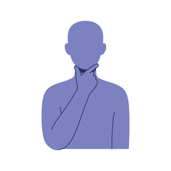 an  is standing with  his hand on his chin , deep in thought