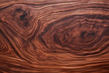 Fototapeta premium warm mahogany wood grain texture with dark knot detail