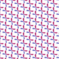 Colorful Interlocking Shapes Pattern for Modern Decor. A combination of blue and purple boomerang-like shapes extending sideways that look minimalist yet luxurious.
