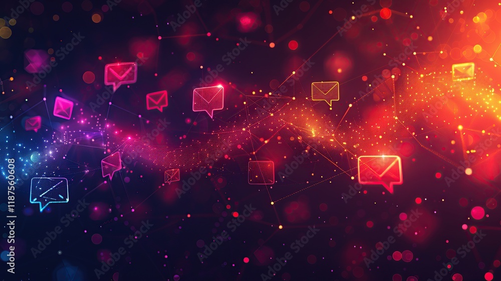 Aufkleber abstract design representing communication through speech bubbles and messaging symbols