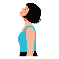 woman is looking up, vector illustration