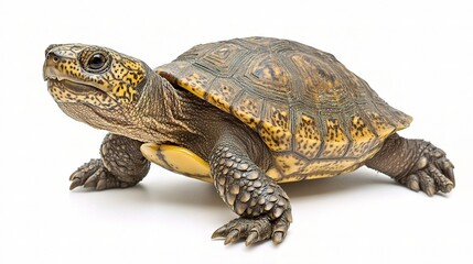 Obraz premium Common Box Turtle Isolated on White Background for Stock Imagery