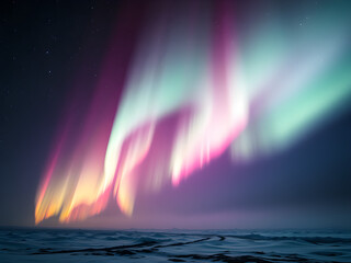 Naklejka premium aurora borealis in the mountains