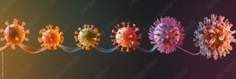 Poster progression of virus forms from basic shapes to complex structures illustrating development in viral