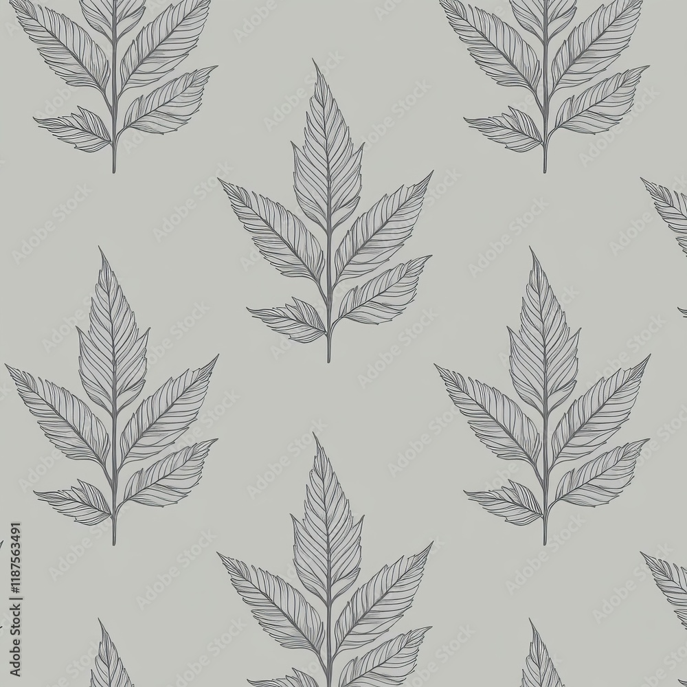 Poster a clean design for fabric and wallpaper, integrating a linear modern pattern, garland of repeating l