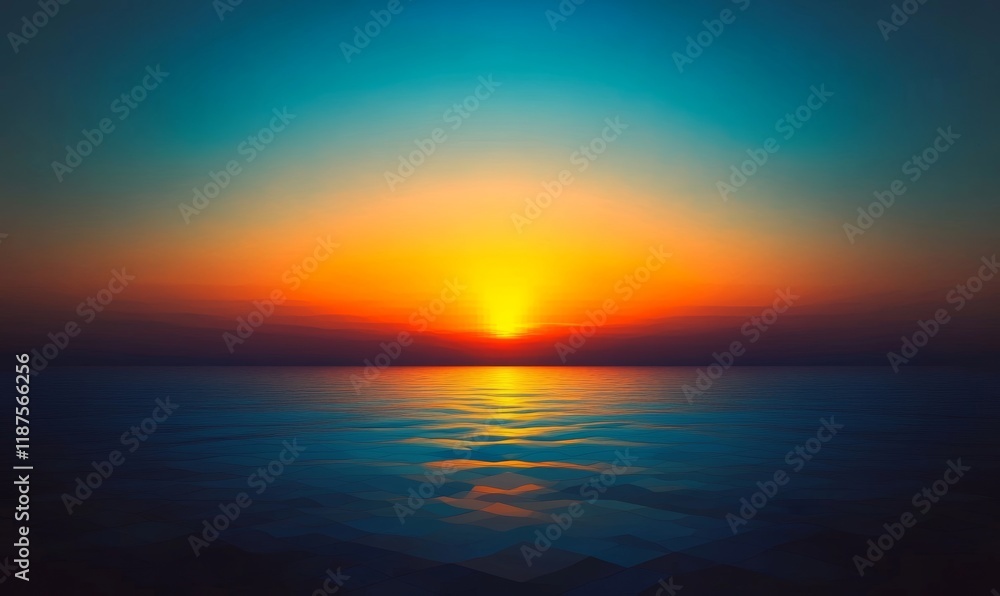 Aufkleber an abstract geometric background enhanced with a vibrant poly pattern