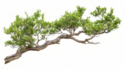 Fototapeta premium Isolated Green Tree Branch on White Background for Nature Themes