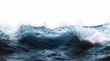 Obraz premium Isolated Ocean Wave on Transparent Background for Creative Projects