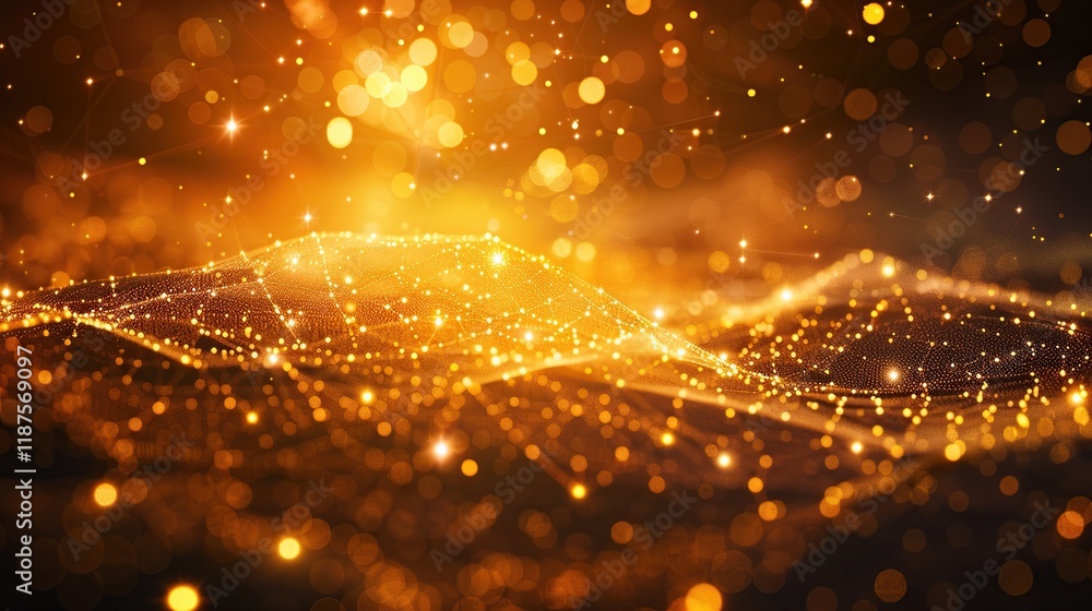 Poster abstract background depicting network connections with lines and dots in a futuristic style