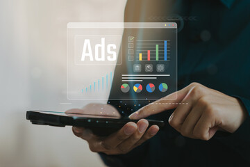 Business Analytics and Digital Advertising Concept on Smartphone Screen