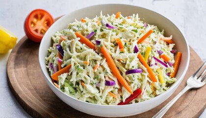 Colorful Coleslaw Dish with Veggies