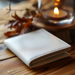 white wallet on the table