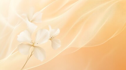 Obraz premium Delicate White Flowers on Peach Colored Fabric