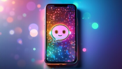スマートフォンのスクリーン画面で最新のAIチャットロボットが応答する様子。aiで生成	