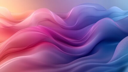 Obraz premium Gradient Waves, A Serene Landscape of Shifting Colors and Flowing Forms in Soft Hues