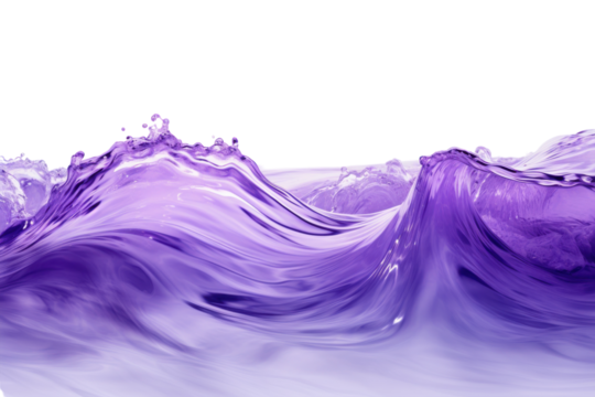Vibrant purple water waves create an enchanting visual experience in a serene setting