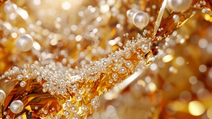 Abstract Golden Liquid Splash Wallpaper
