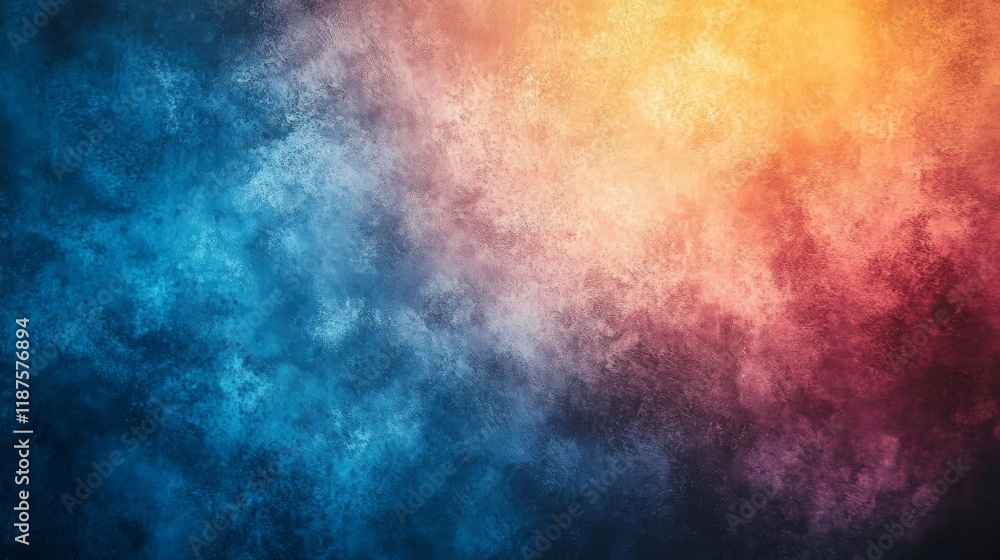 Poster abstract textured gradient of blues transitioning to oranges and reds a dynamic and captivating blen