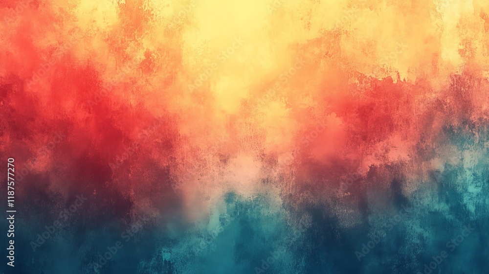 Poster abstract canvas of fire and ice contrasting textures and colors in a dynamic gradient