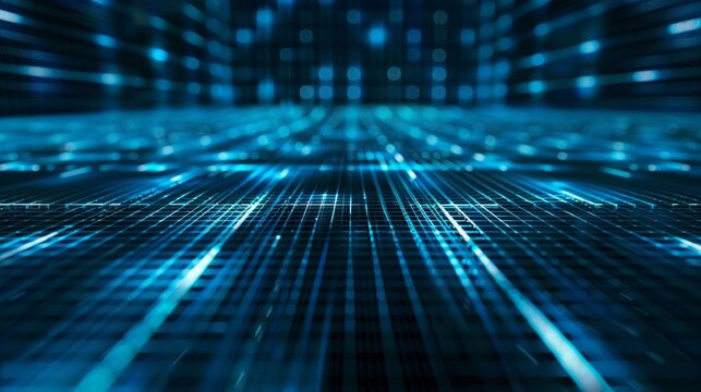 Abstract Blue Digital Lines Wallpaper
