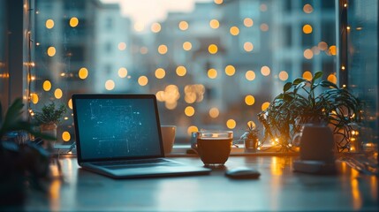 Futuristic Workspace with Digital Enhancements and Frosty Typography - A Blend of Modernity and Elegance