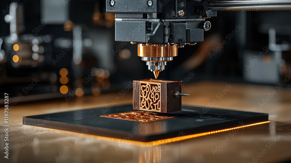 Fototapete intricate 3d food printer creating detailed designs with precision. machine showcases advanced techn