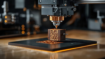Intricate 3D food printer creating detailed designs with precision. machine showcases advanced technology in food production, highlighting innovation and creativity
