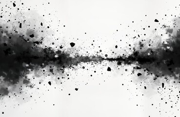 Abstract grunge background shows black, white paint splatters, cracks. Intense contrast creates unique design. Suitable for various concepts like urban decay abstract art. Great for print design