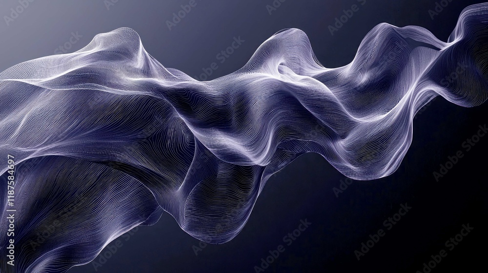 Poster abstract flowing wave: elegant and dynamic digital art