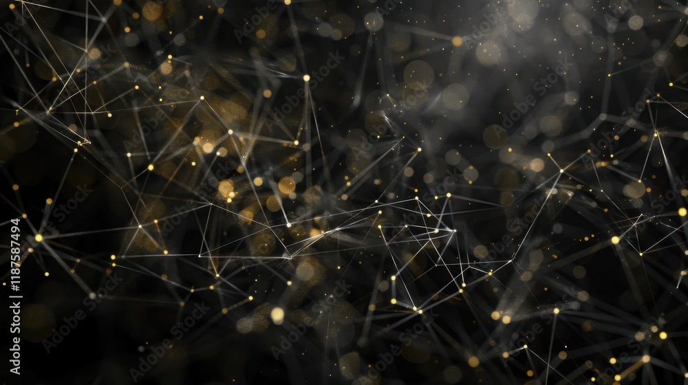 Aufkleber abstract digital background with glowing lines and particles