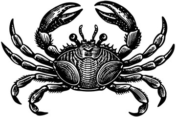 Beautiful crab vintage engraved vector art illustration