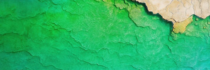 Emerald green water ripples reflecting sunlight in an abstract close up view