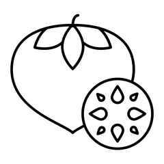 persimmon outline icon