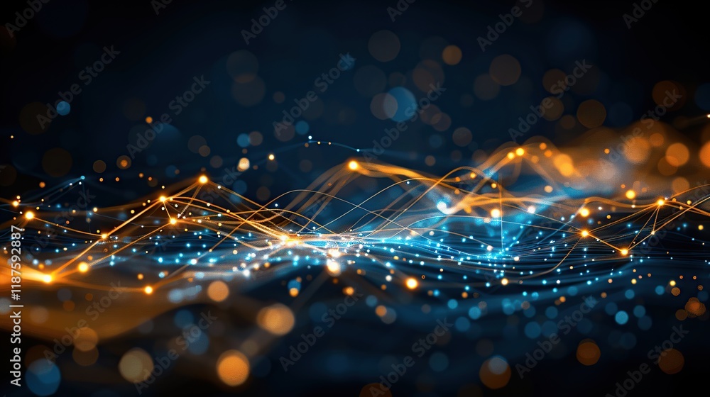 Aufkleber creative abstract communication background with dynamic interconnection lines and flowing data