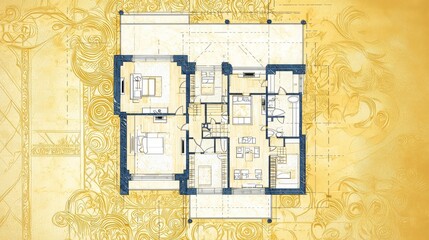 Elegant Villa Blueprint and Floor Plan Design