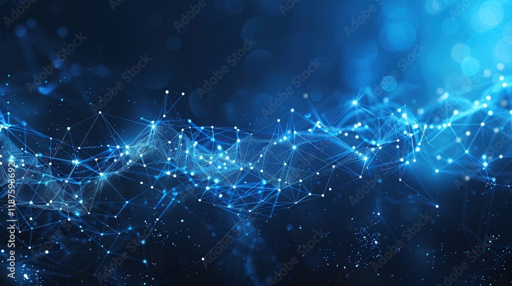Aufkleber modern abstract visualization of interconnection lines and digital communication concepts