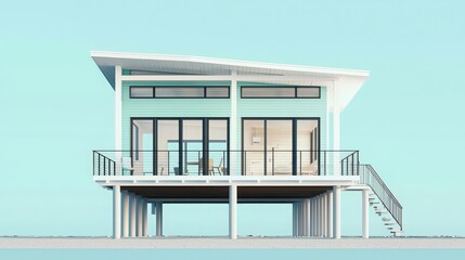 Modern Beach House Design with Elegant Floor Plans