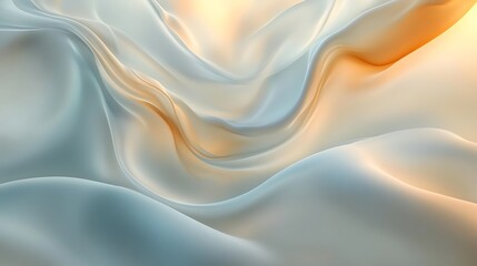 Obraz premium Abstract Draped Fabric in Soft Hues of Blue and Orange