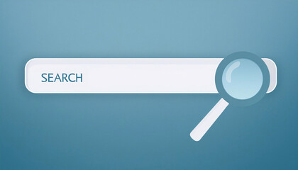 A sleek, modern search bar with a magnifying glass icon on the right side, set against a light textured background Generative AI