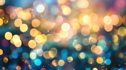 Obraz premium Vivid circles of light blend in a soft focus, creating an enchanting bokeh background perfect for various creative uses