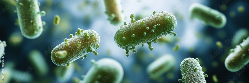 Aufkleber pills encircle and target bacteria to symbolize advancements in medical science and technology comba