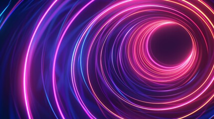 Abstract Neon Circles Wallpaper