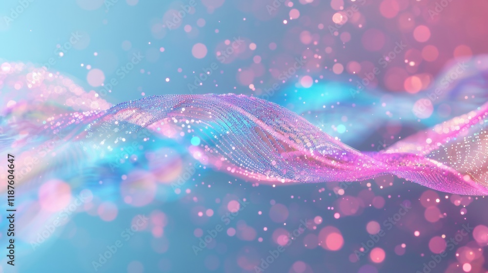Poster flowing purple and blue lines intertwine, creating a captivating abstract display filled with vibran