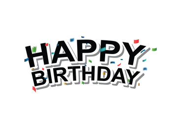 Happy birthday vector transparent background. happy birthday text