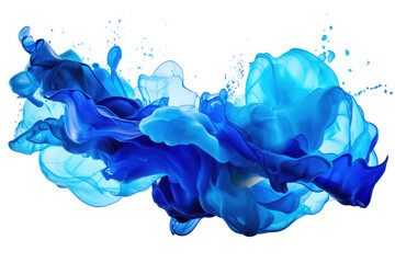 Swirling blue paint creates an abstract display of fluid motion on a light background