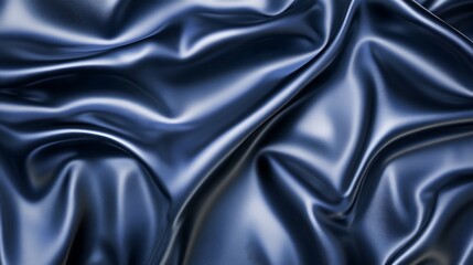 Fototapeta premium Draped Dark Blue Silk Fabric Abstract Texture