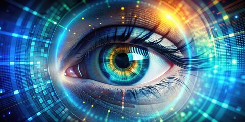 Futuristic Eye Digital Interface - Big Data Analysis Minimalist Photography