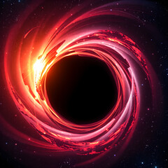 spiral galaxy and the blackhole in space