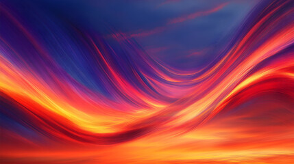 Abstract Burst of Energy Depicting a Jumpstart in a Vibrant Sunset Landscape