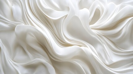 Obraz premium Elegant Draped White Fabric Soft Curves Flowing